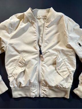 Alpha Industries Cream Nylon Flight Jacket